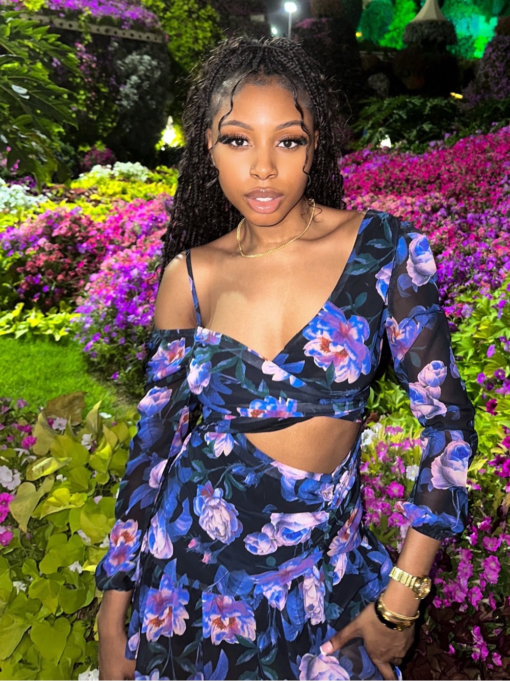 PrettyLittleThing Black Floral Cutout Mini Dress